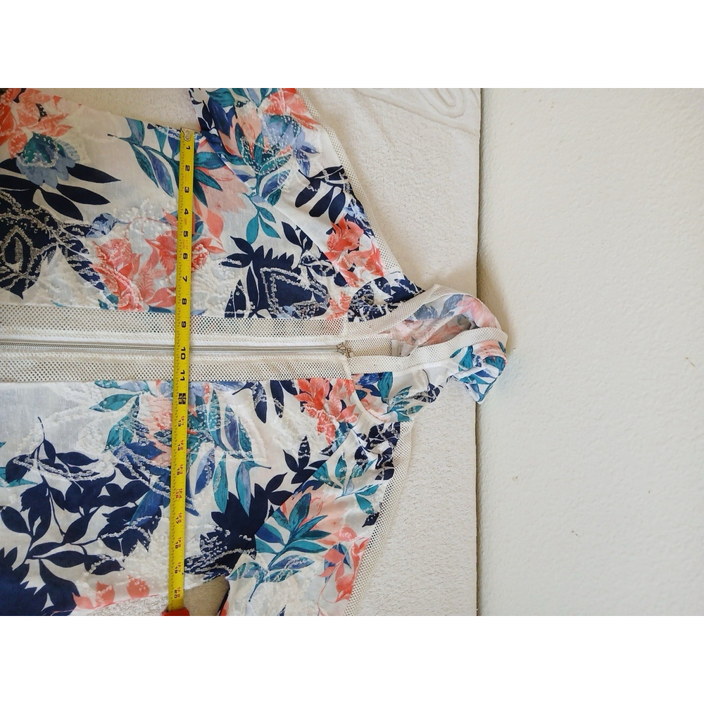 Chicos Weekends Womens Floral Charm Hoodie Size 1 US Medium 3/4 Sleeve Mesh‎ - Picture 11 of 16
